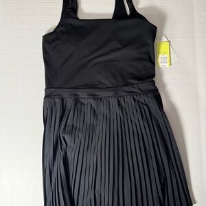 All in Motion Black Pleated Dress